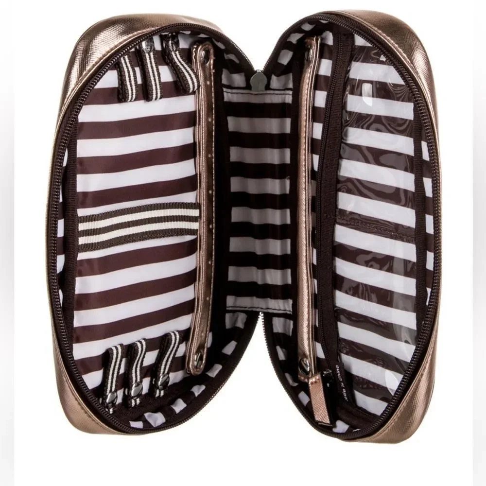 Henri Bendel Travel Jewelry Zip  Case - rose gold